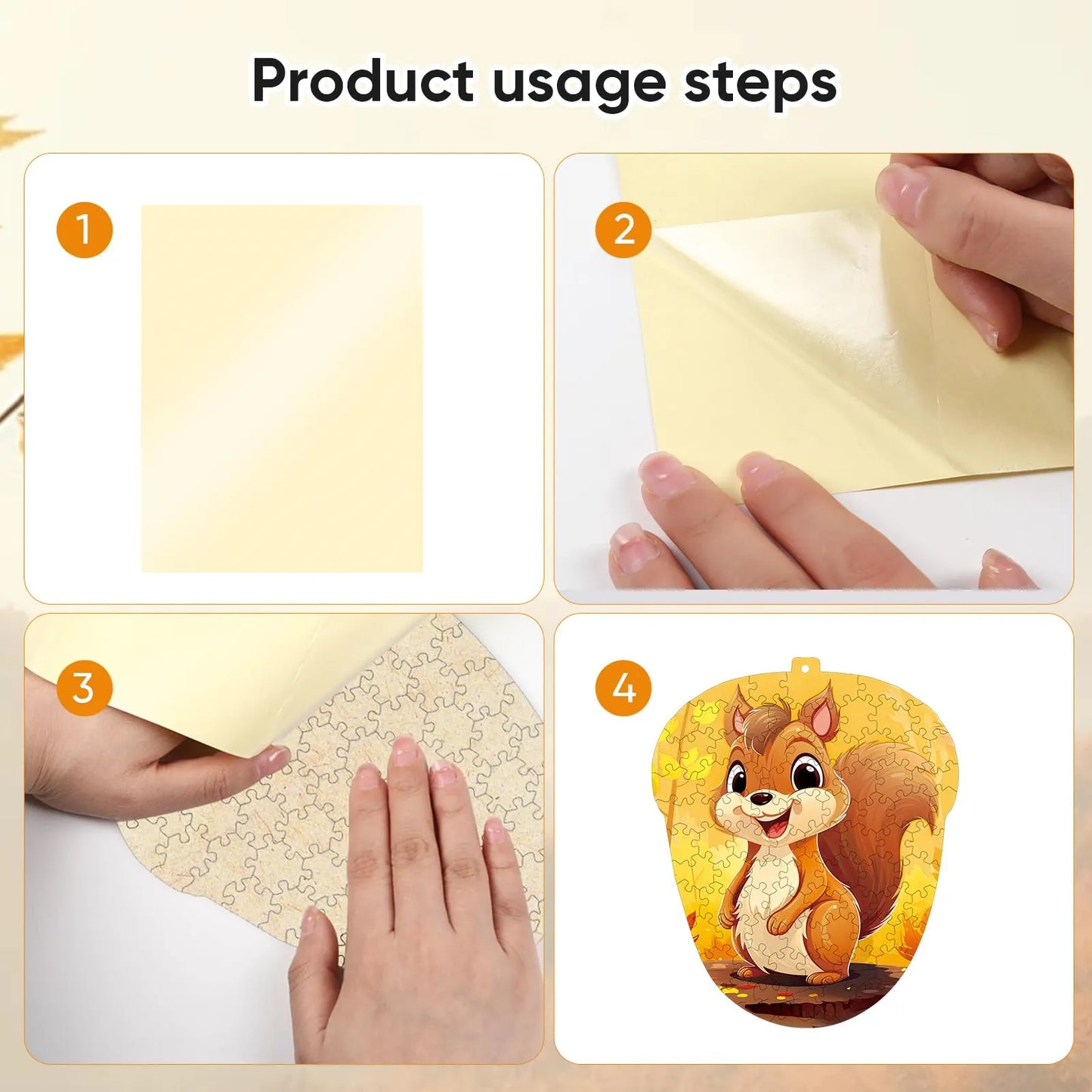 Squirrel design wooden jigsaw puzzle for adults