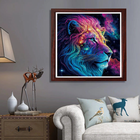 Cosmic wildlife wooden jigsaw puzzle – starry lion design by WoodAha