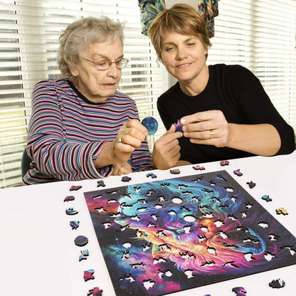 Starry lion wood puzzle for adults – 200 piece edition