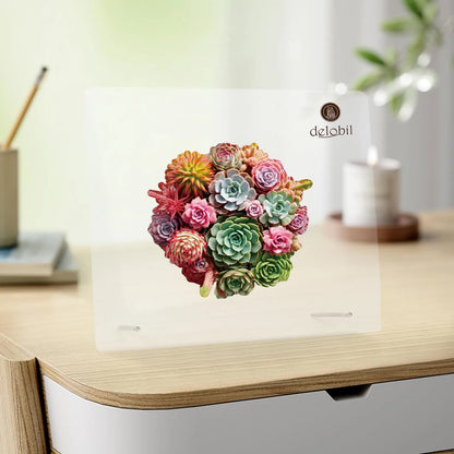 Whimsical wooden jigsaw puzzle – lush succulent bouquet design