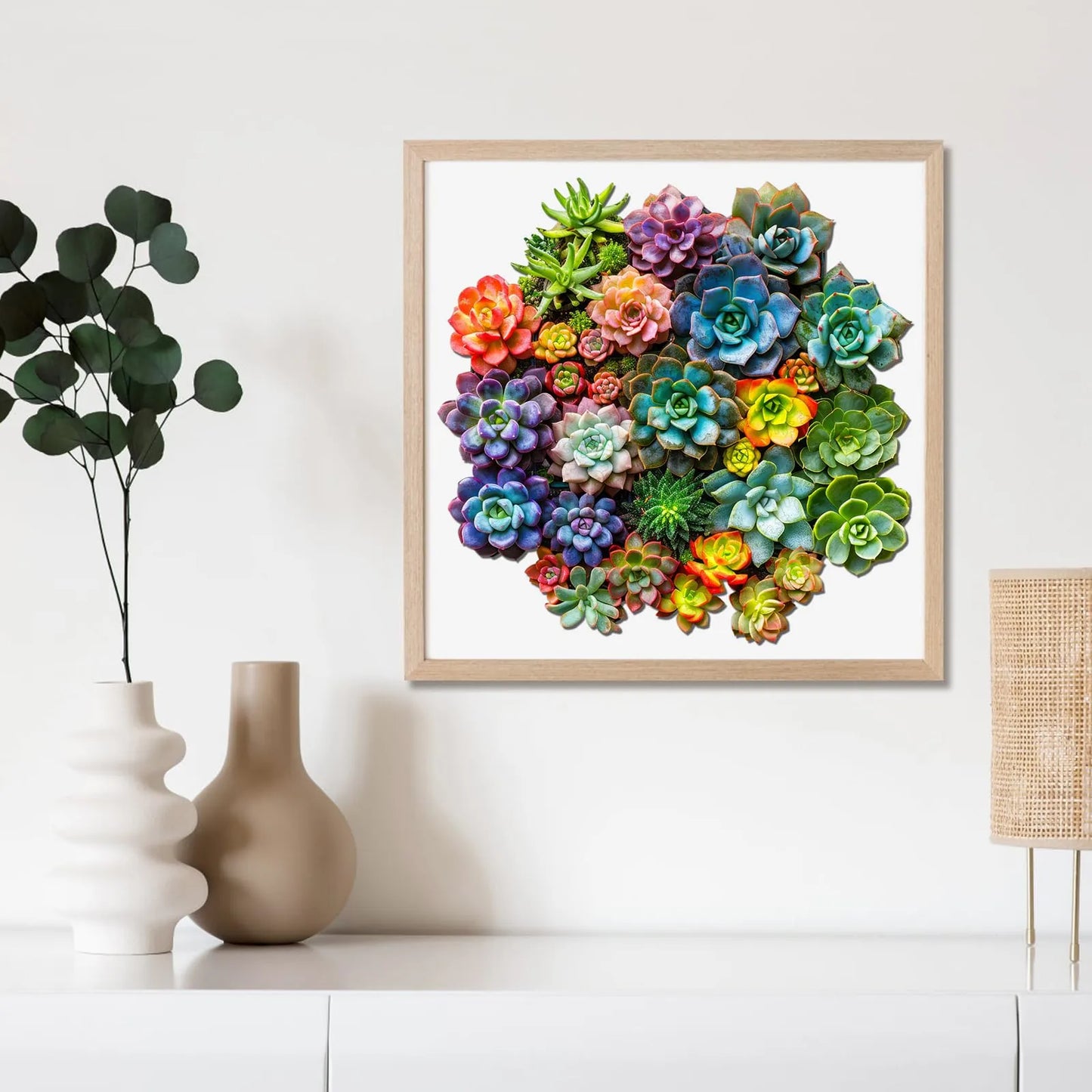 Botanical wooden jigsaw puzzle – Succulent Plants II design by WoodAha