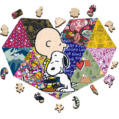 Officially licensed Snoopy Sweet Hugs wooden jigsaw puzzle