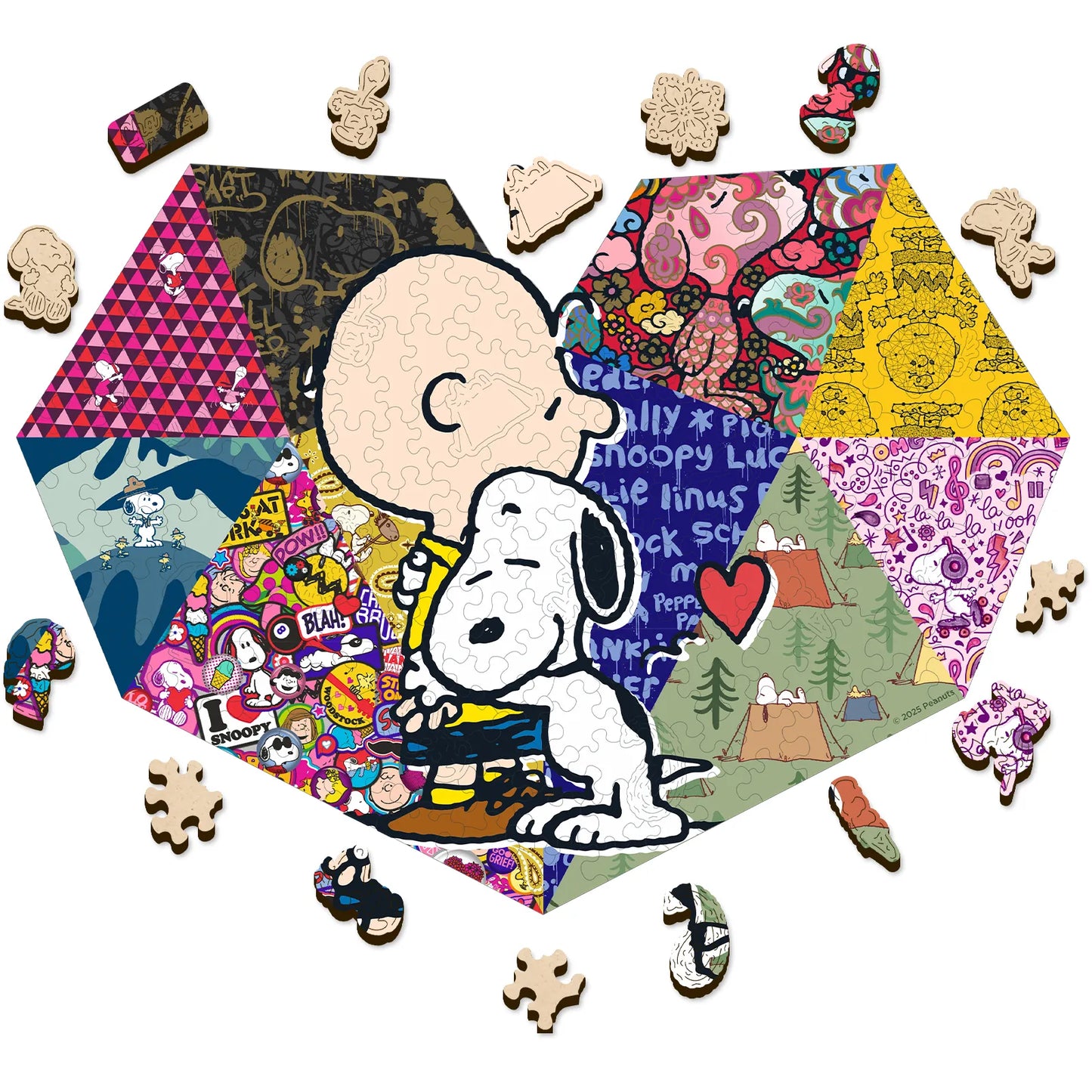 Officially licensed Snoopy Sweet Hugs wooden jigsaw puzzle