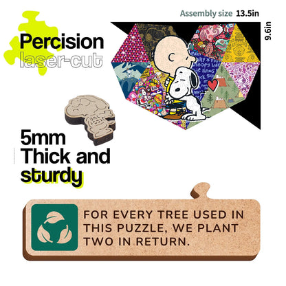 Wooden jigsaw puzzle gift – Snoopy Sweet Hugs design