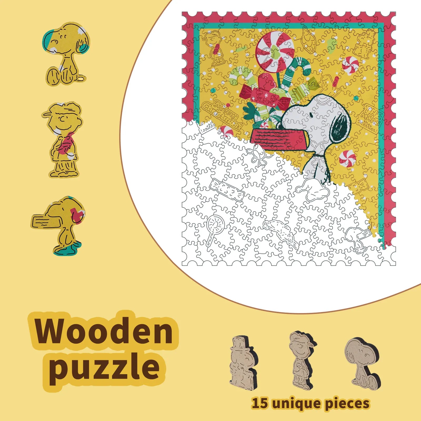 Licensed Peanuts wooden jigsaw puzzle – The More The Merrier