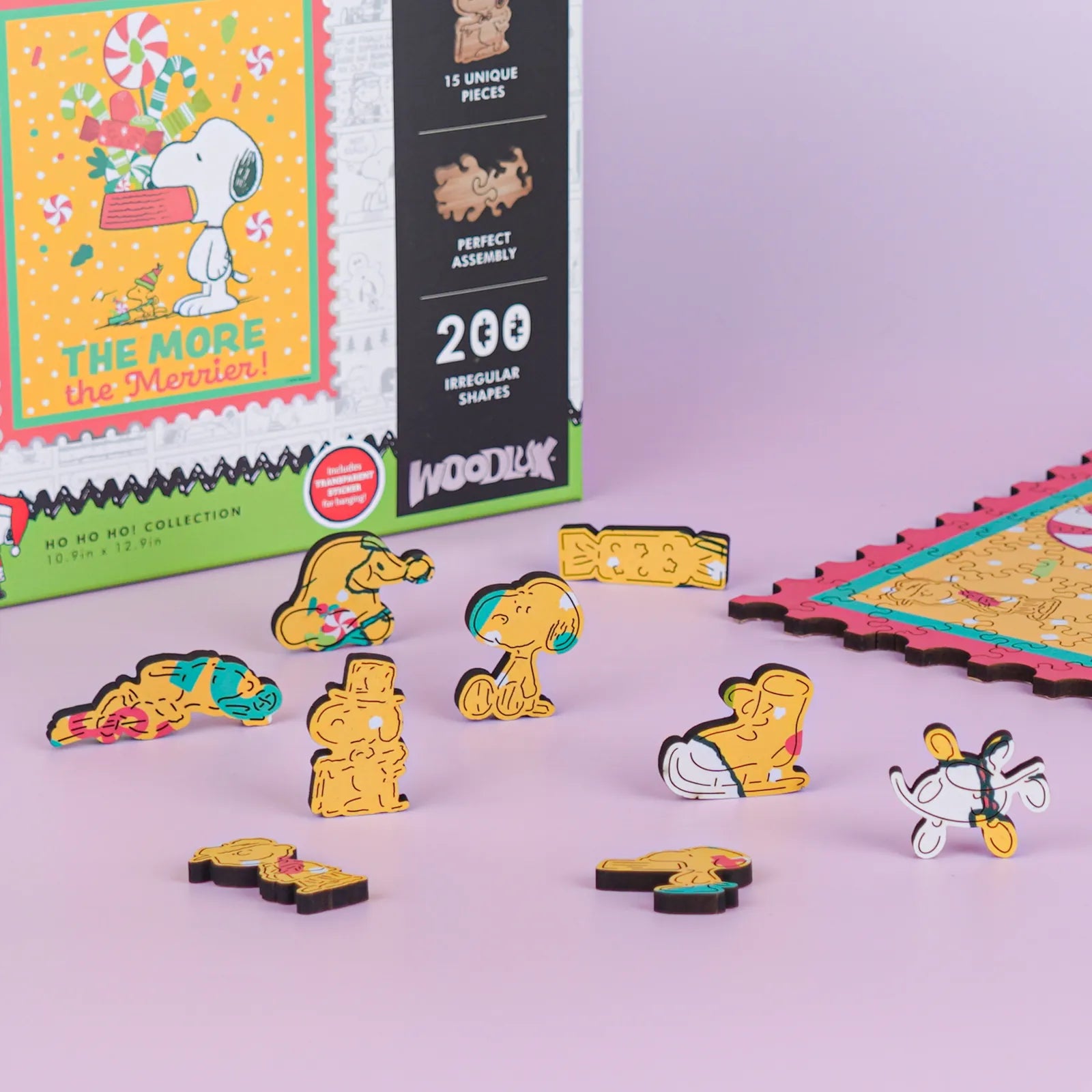 Snoopy The More The Merrier wooden jigsaw puzzle detail