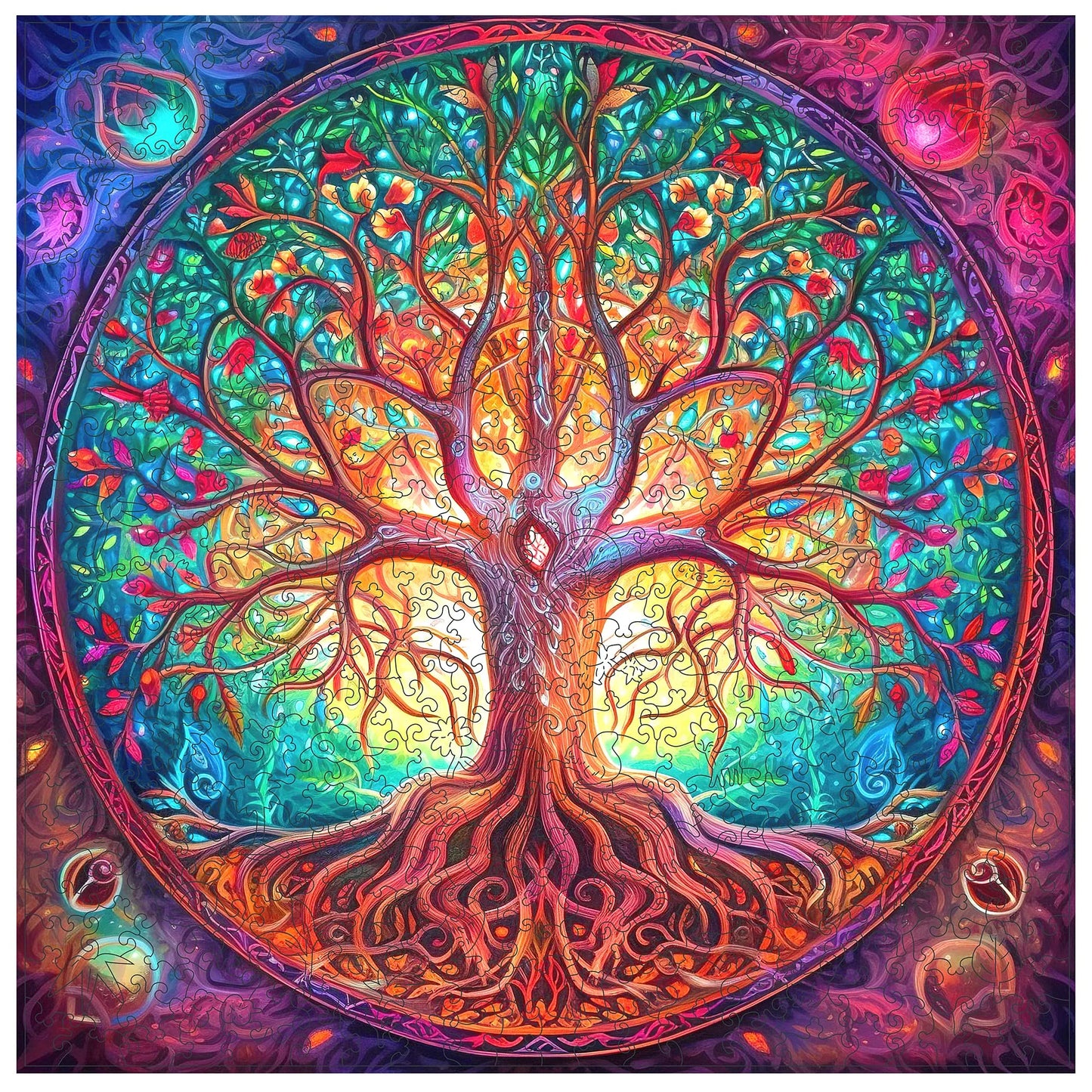 Tree of Life II wooden jigsaw puzzle for adults with unique shaped pieces