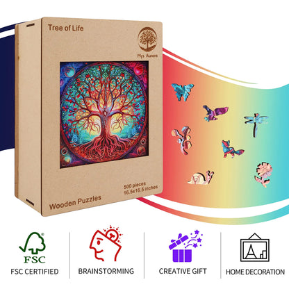 Tree of Life II design wooden jigsaw puzzle for adults