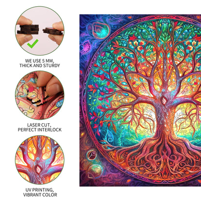 Whimsical wooden jigsaw puzzle – Tree of Life II design