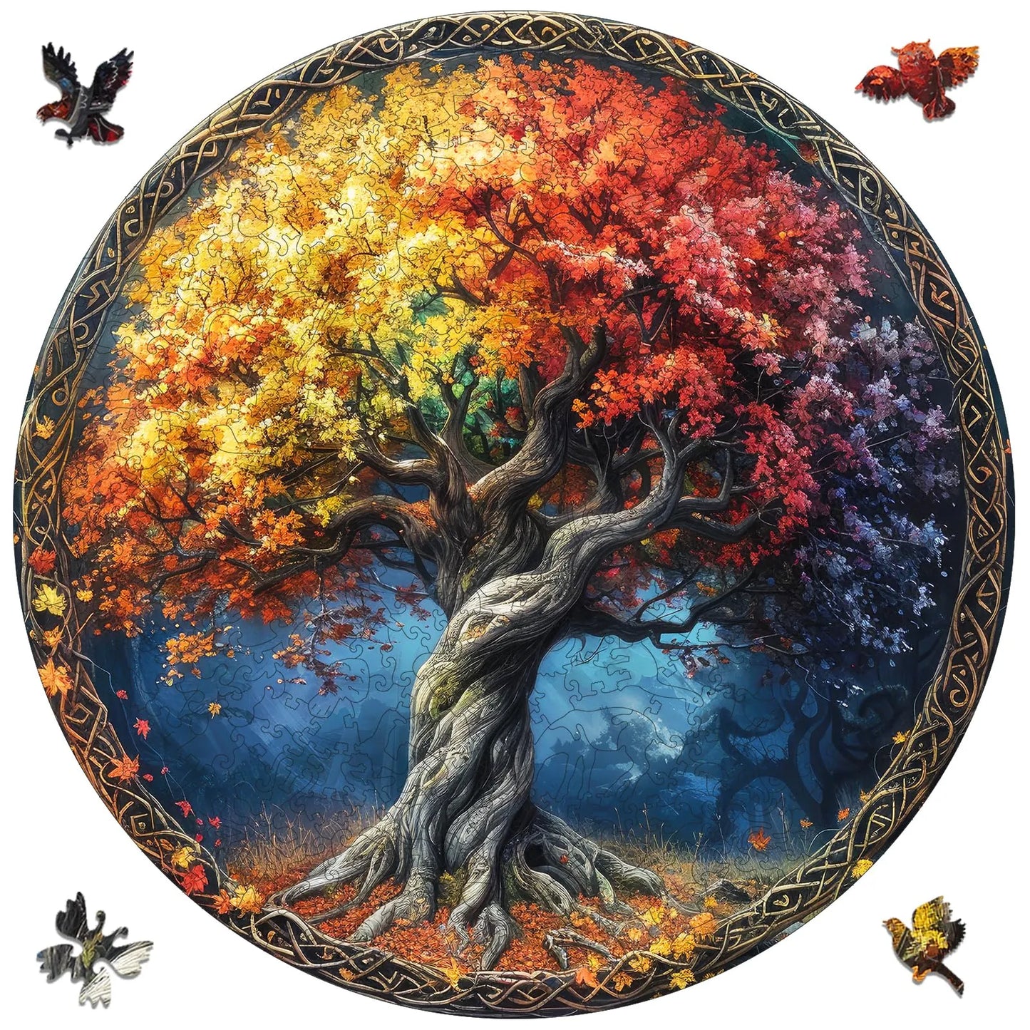 Tree of Life wooden jigsaw puzzle for adults with unique shaped pieces