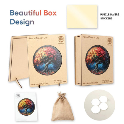 Tree of Life design wooden jigsaw puzzle for adults