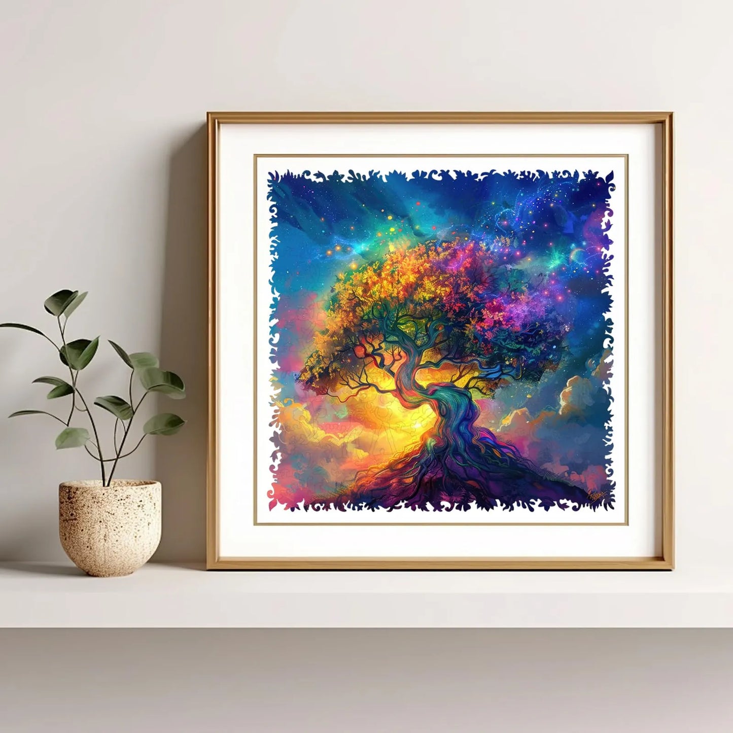 Rainbow nature wooden jigsaw puzzle – Colorful Tree of Life design by WoodAha
