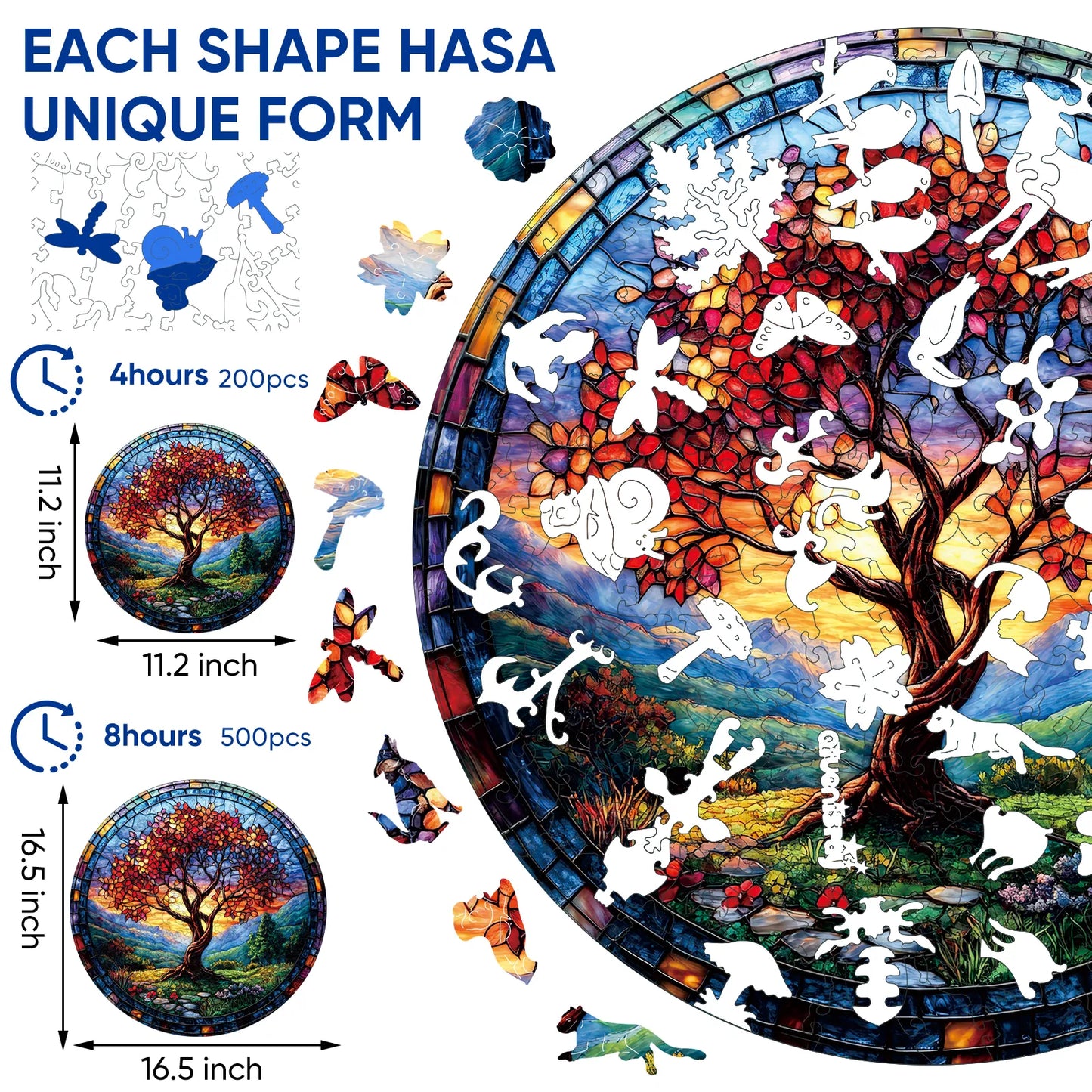 Wooden jigsaw puzzle gift – Tree of Life Redwood design