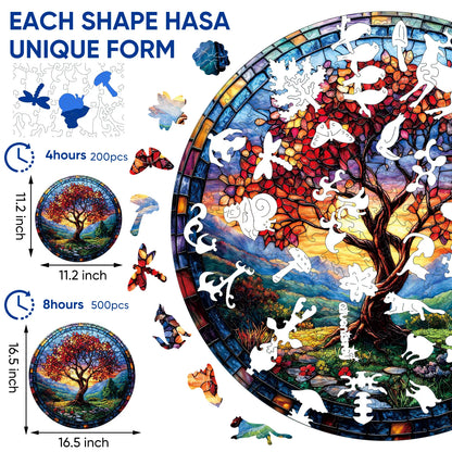 Wooden jigsaw puzzle gift – Tree of Life Redwood design