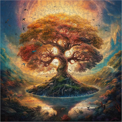 Tree of Life Shadow wooden jigsaw puzzle for adults with unique shaped pieces