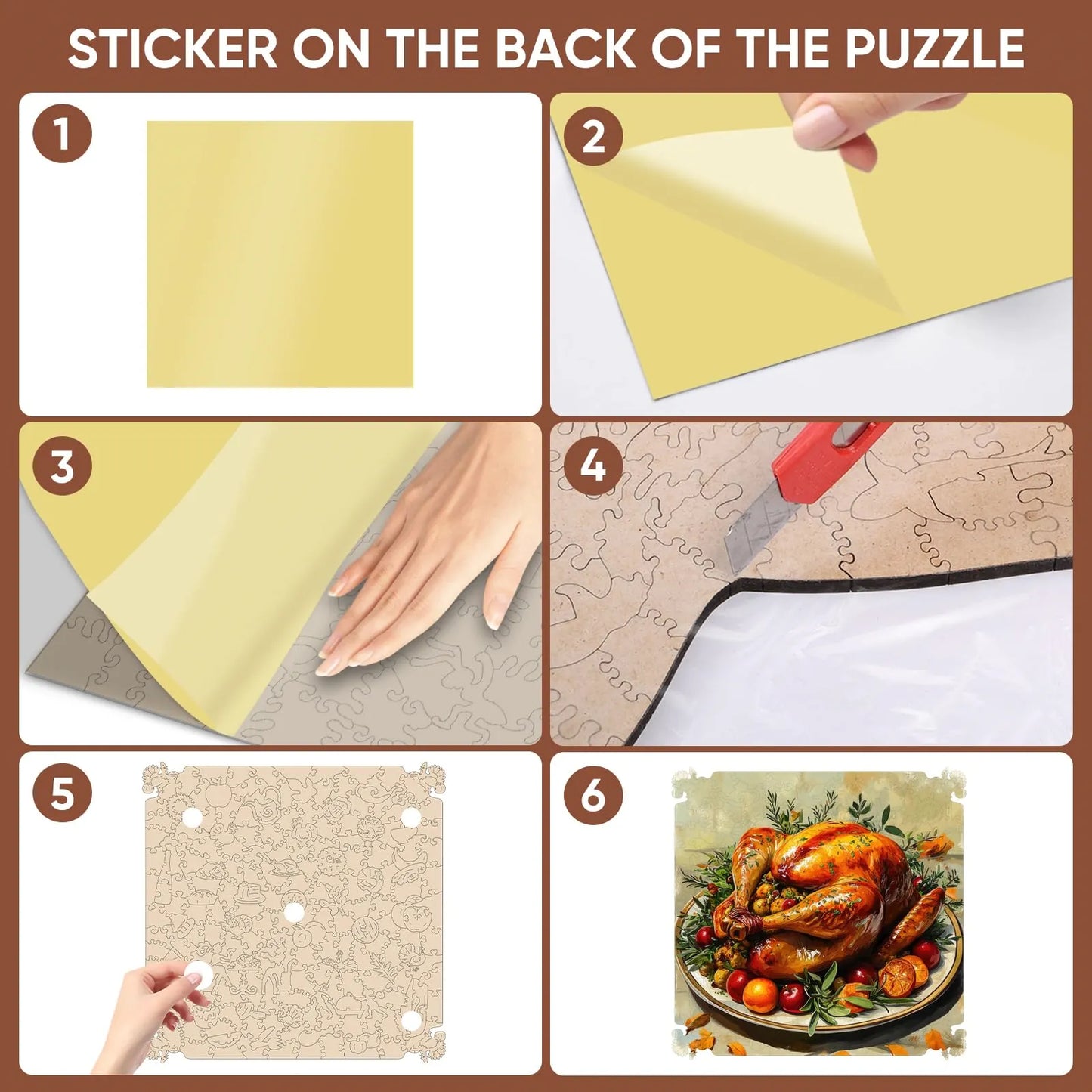 Wooden jigsaw puzzle gift – turkey seasonal design