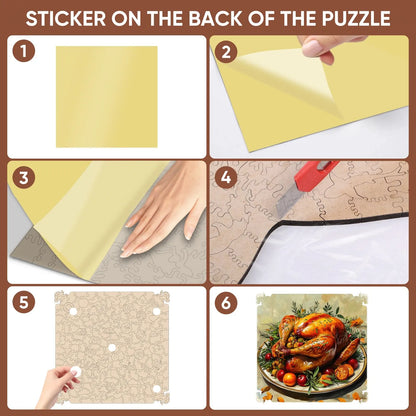 Wooden jigsaw puzzle gift – turkey seasonal design