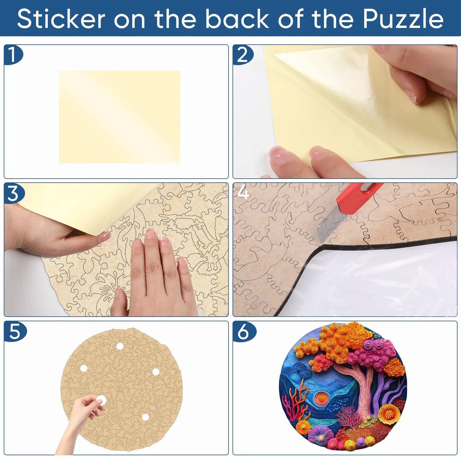 Undersea coral design wooden jigsaw puzzle for adults