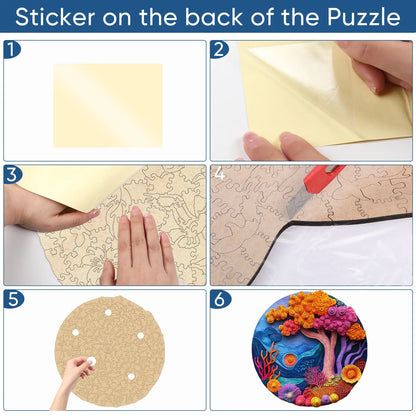 Undersea coral design wooden jigsaw puzzle for adults
