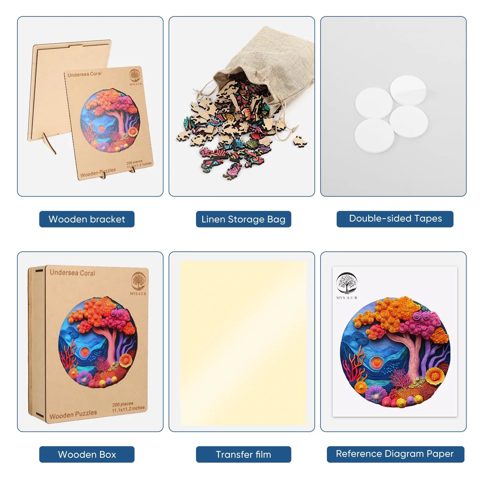 Wooden jigsaw puzzle gift – undersea coral ocean design