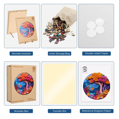 Wooden jigsaw puzzle gift – undersea coral ocean design