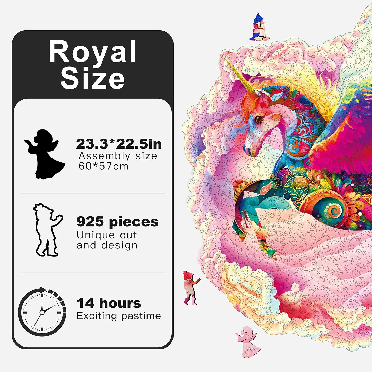 Wooden jigsaw puzzle gift – unicorn fantasy design