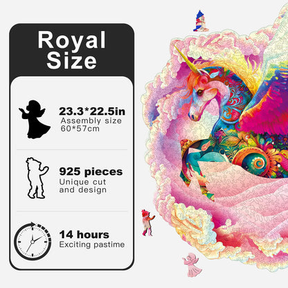 Wooden jigsaw puzzle gift – unicorn fantasy design