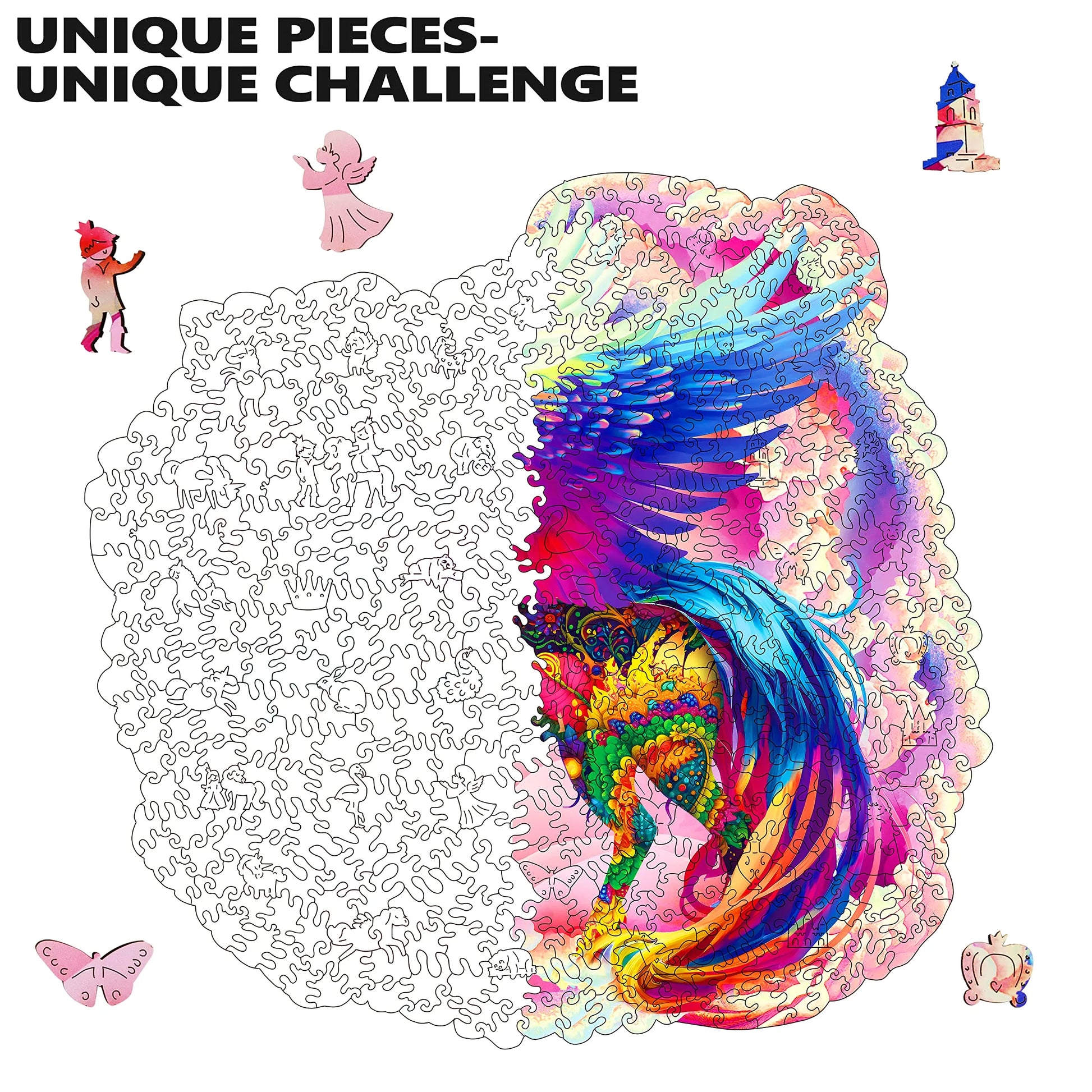 Unicorn wood puzzle for adults – 900 piece challenge