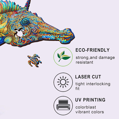 Unicorn seahorse wood puzzle for adults – 200 and 300 piece options