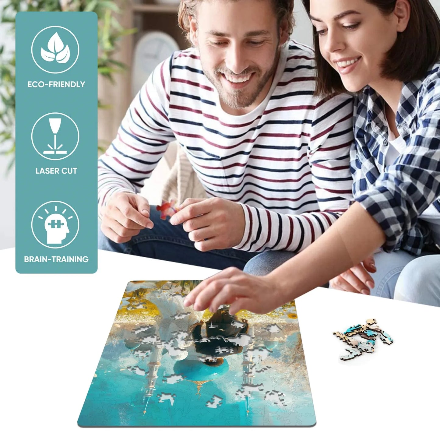 Wedding wood puzzle for adults – 200 and 500 piece options