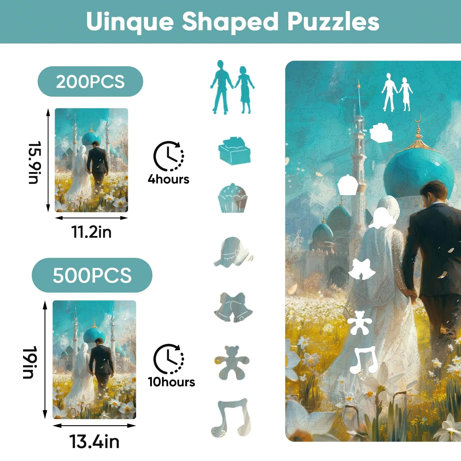 Wooden jigsaw puzzle gift – wedding anniversary design