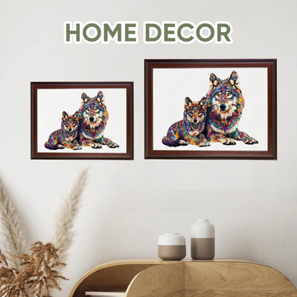 Wildlife wooden jigsaw puzzle – wolf family design by WoodAha