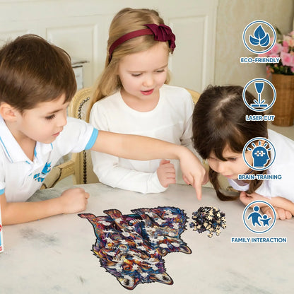 Wolf Family II wood puzzle for adults – multiple piece counts