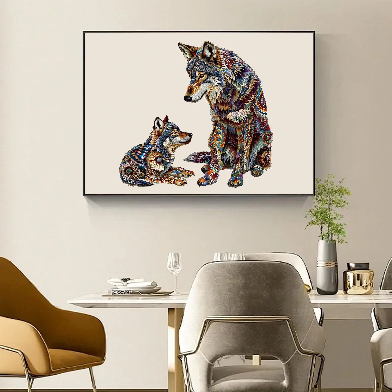 Wildlife wooden jigsaw puzzle – Wolf Family III design by WoodAha