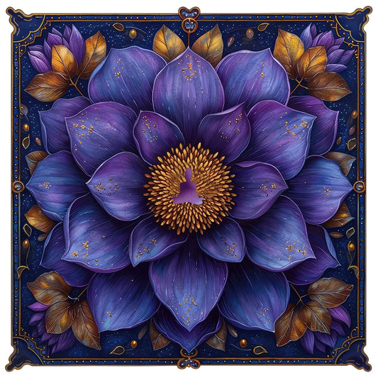 Lotus yoga wooden jigsaw puzzle for adults with unique shaped pieces