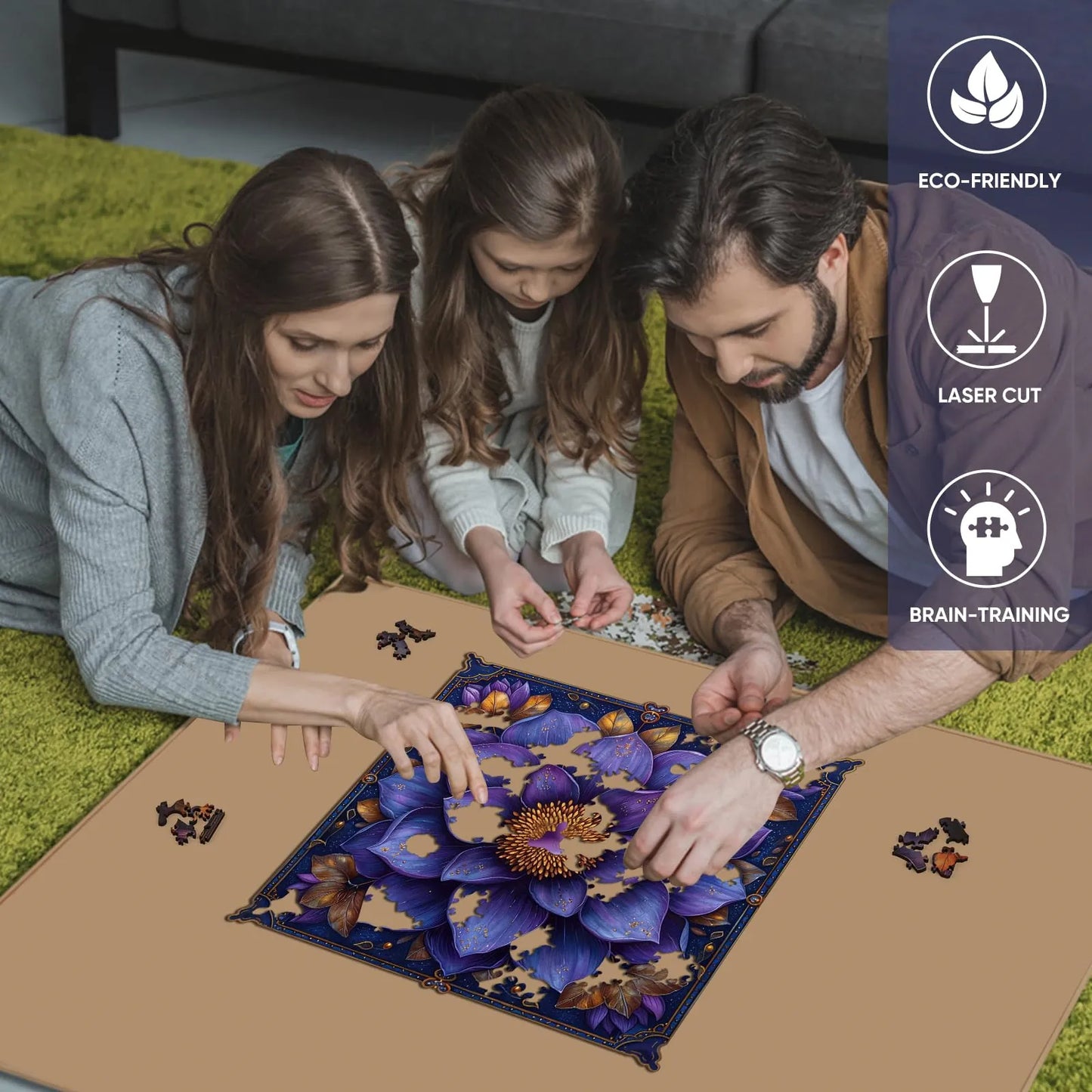 Lotus yoga wood puzzle for adults – 200 and 500 piece options