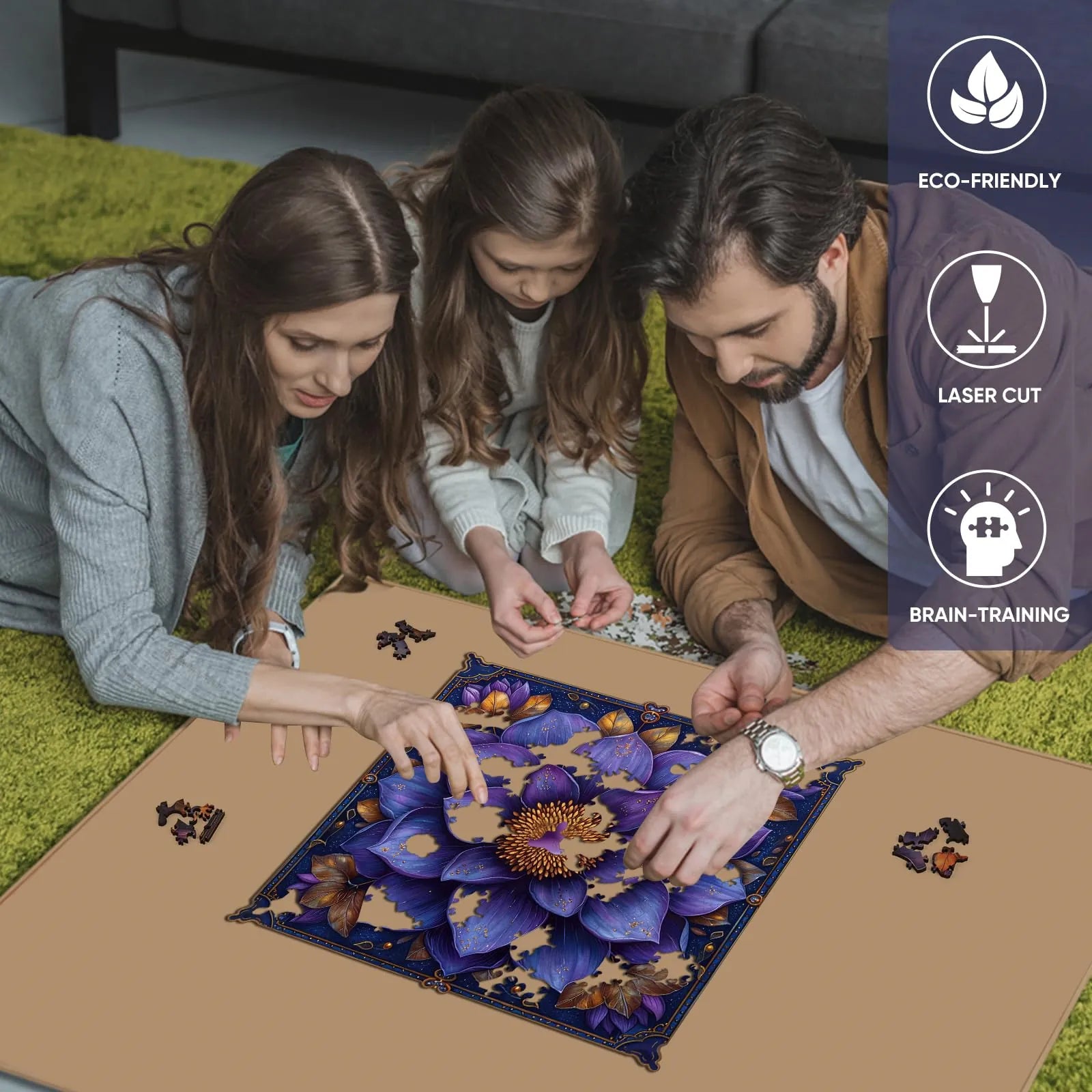 Lotus yoga wood puzzle for adults – 200 and 500 piece options